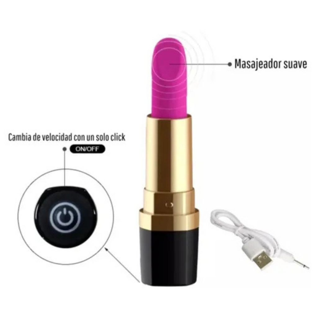 Labial Discreto Vibrador Recargable