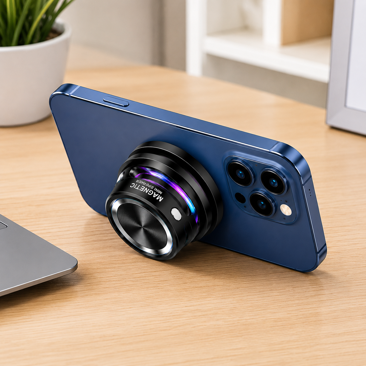 Altavoz Bluetooth Magnético Multifunción con Luces LED | Música Donde Quieras