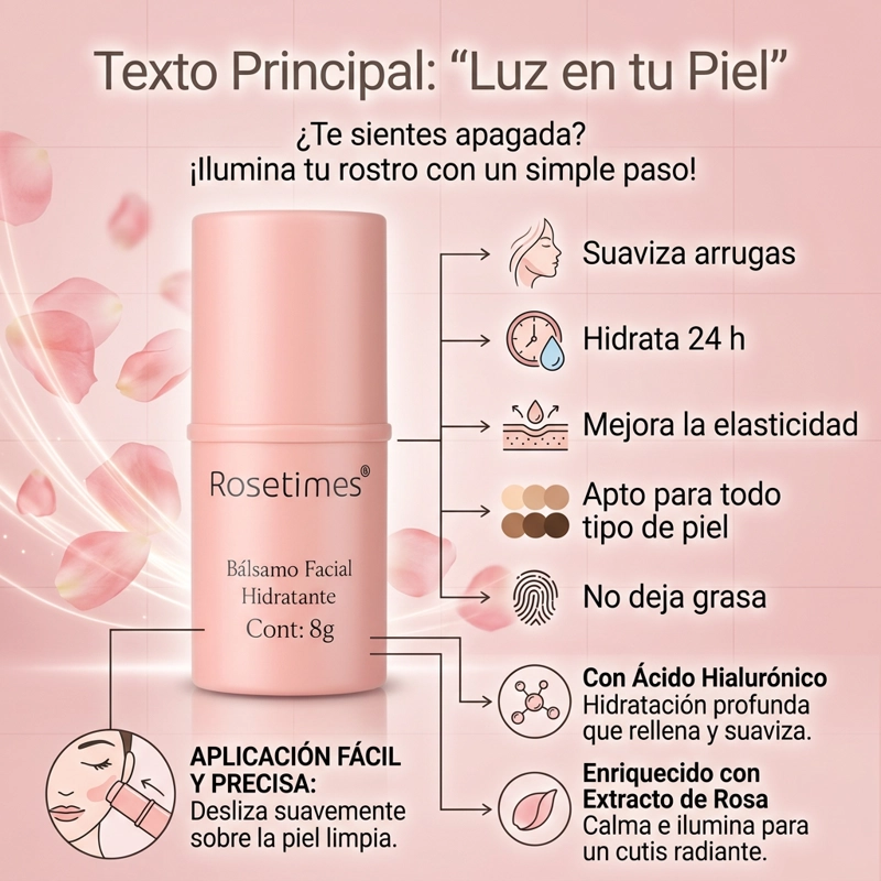 Bálsamo Facial Hidratante Antiarrugas con Colágeno y Vitamina E