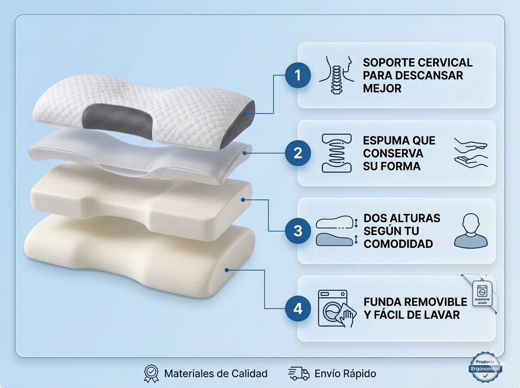 Almohada Cervical Ergonomica 1pcs