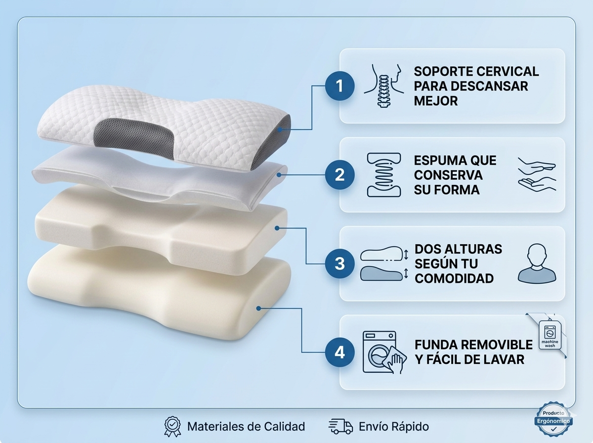 Almohada Cervical Ergonomica 1pcs