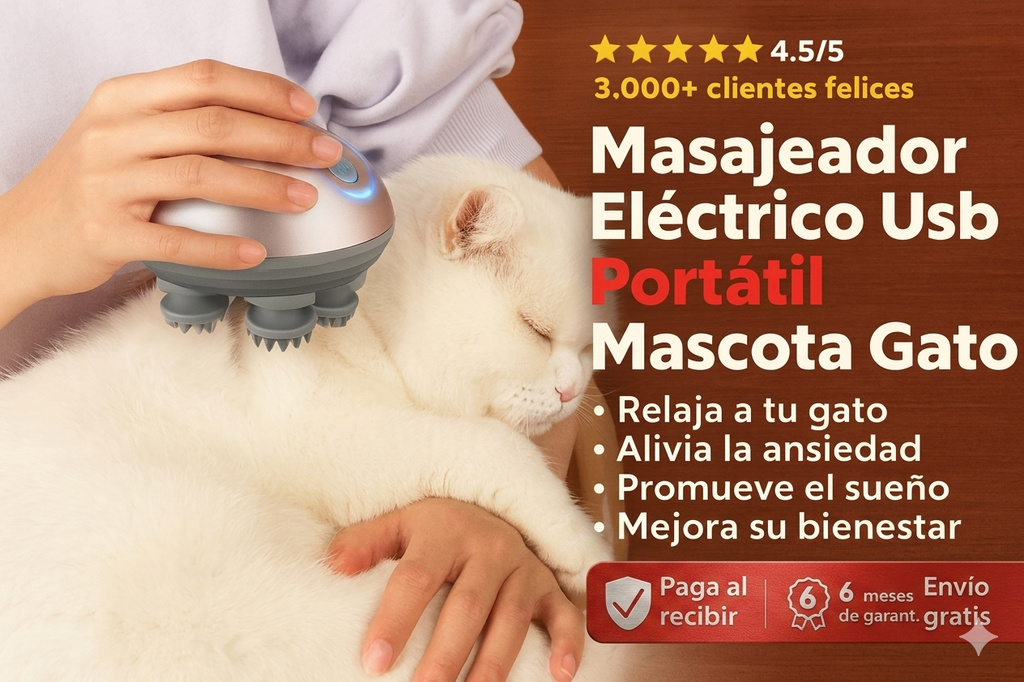 Masajeador Eléctrico Inteligente 360° para Perros y Gatos